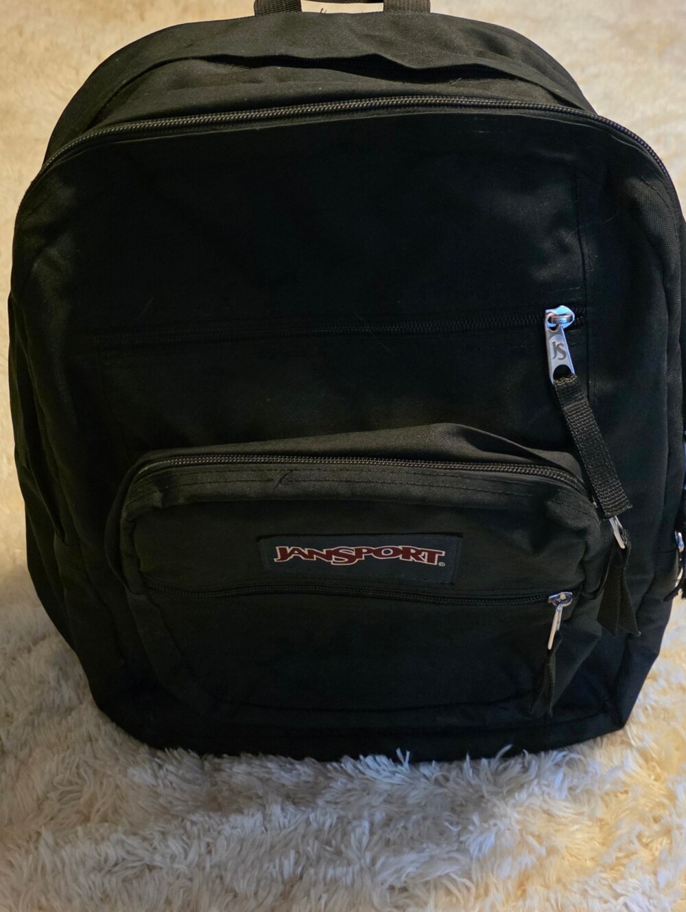 Jansport Black Everyday Backpack 2 Large Openings with Front Organizer Pocket
